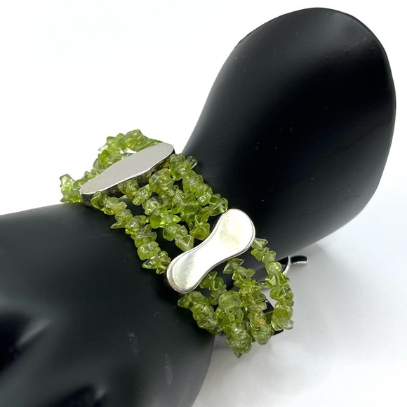 DTR JAY KING 925 Silver Vintage Peridot Multi-Strand Chain Bracelet size 7.5 - Picture 5 of 11